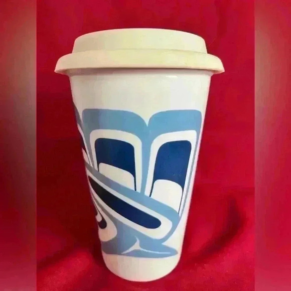 Ceramic Native Mug with lid - Picture 3 of 5